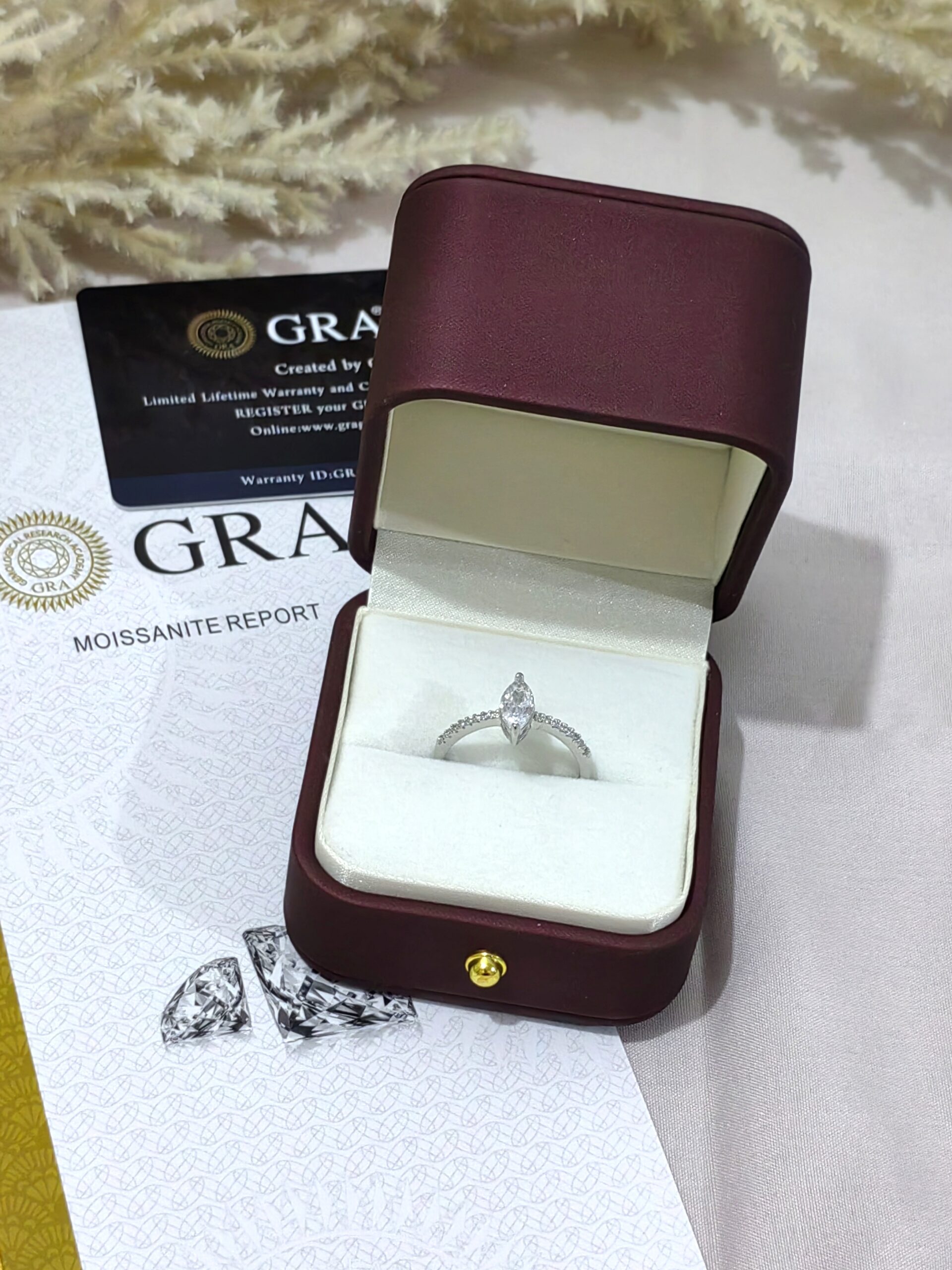 Marquise Pavé Moissanite Ring