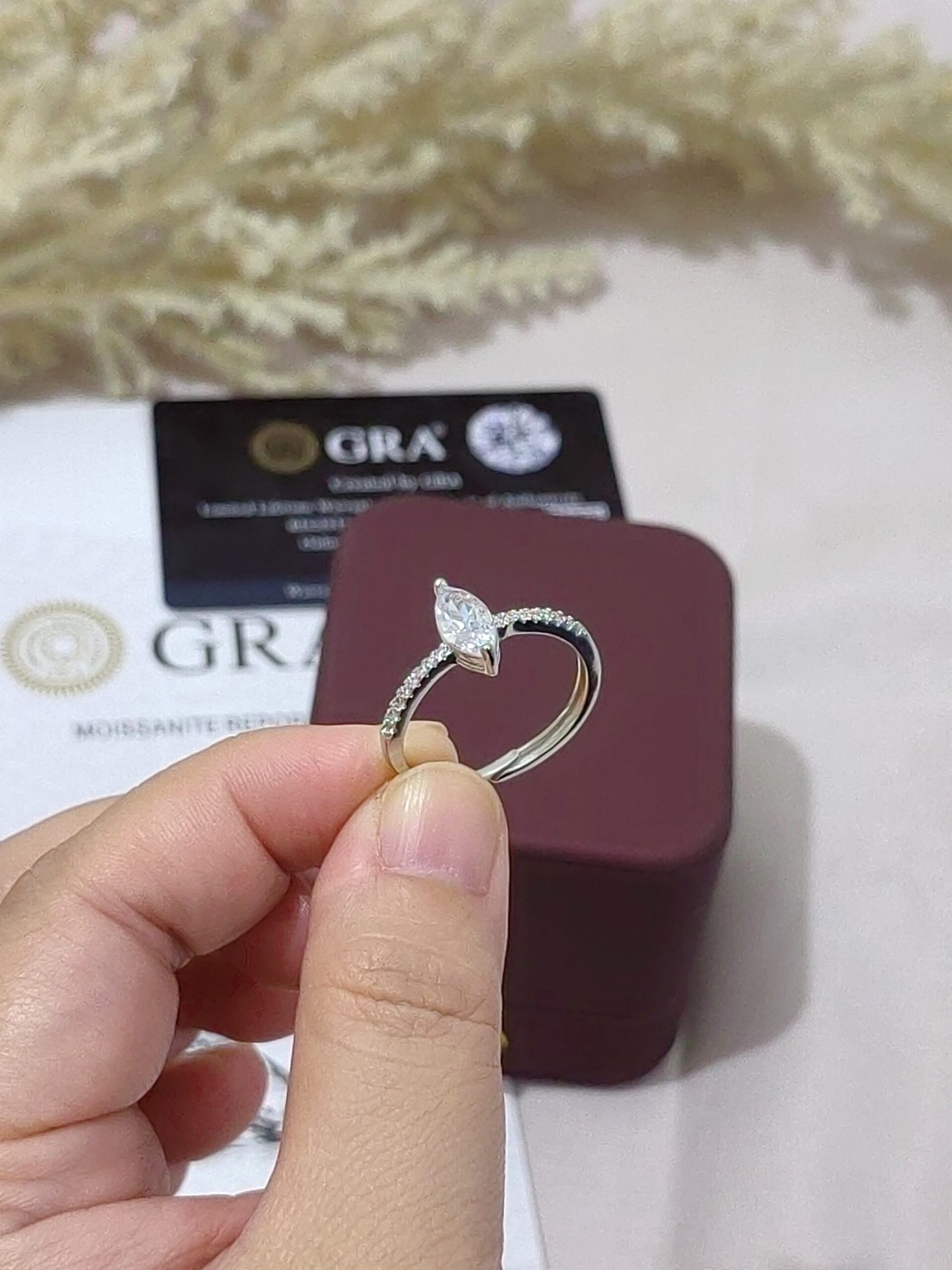 Marquise Pavé Moissanite Ring - Image 2