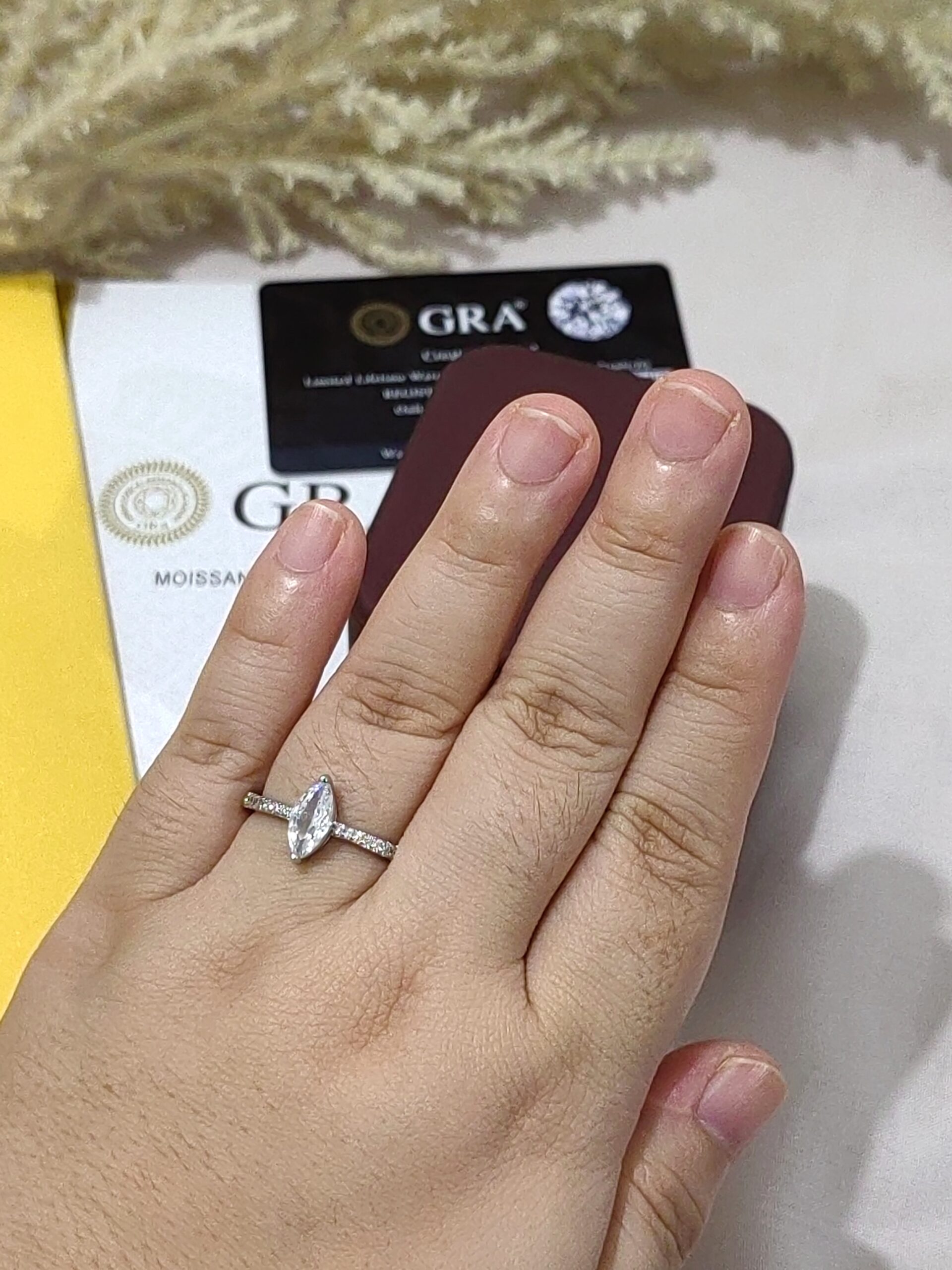 Marquise Pavé Moissanite Ring - Image 4